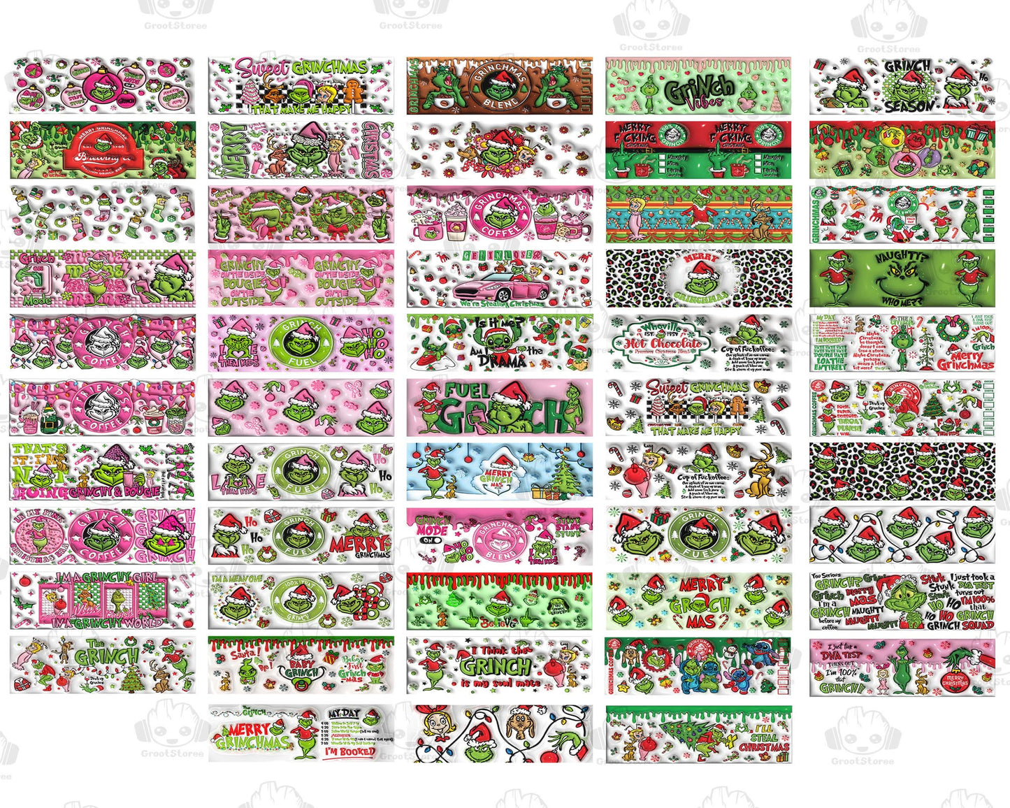 100+ 3D Inflated Cartoon Movie Xmas 11oz Mug Wrap Png Bundle, Christmas Character 11oz Mug Design Png, Digital Download ,Instant Download