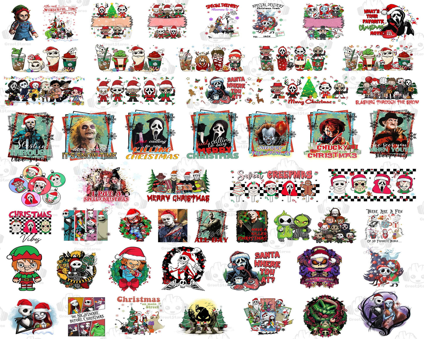 100+ Horror Christmas Character Png Bundle, Nightmare Before Christmas Png, Christmas Friend Png, Digital Download ,Instant Download