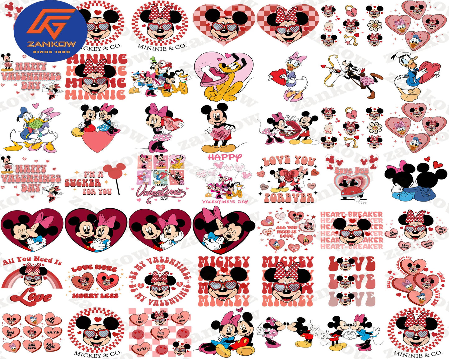 100+ Cartoon Valentine Png Bundle, Valentine Mouse Story Png Bundle, Be My Valentine Png, for Cricut, Silhouette, digital download