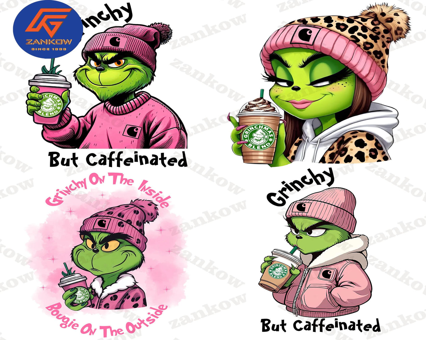 10 Pink Boujee Cartoon Leopard Png Bundle, Winter Basics Png, Caffeinated Cartoon Png, 40oz Tumbler Png, Digital Download ,Instant Download