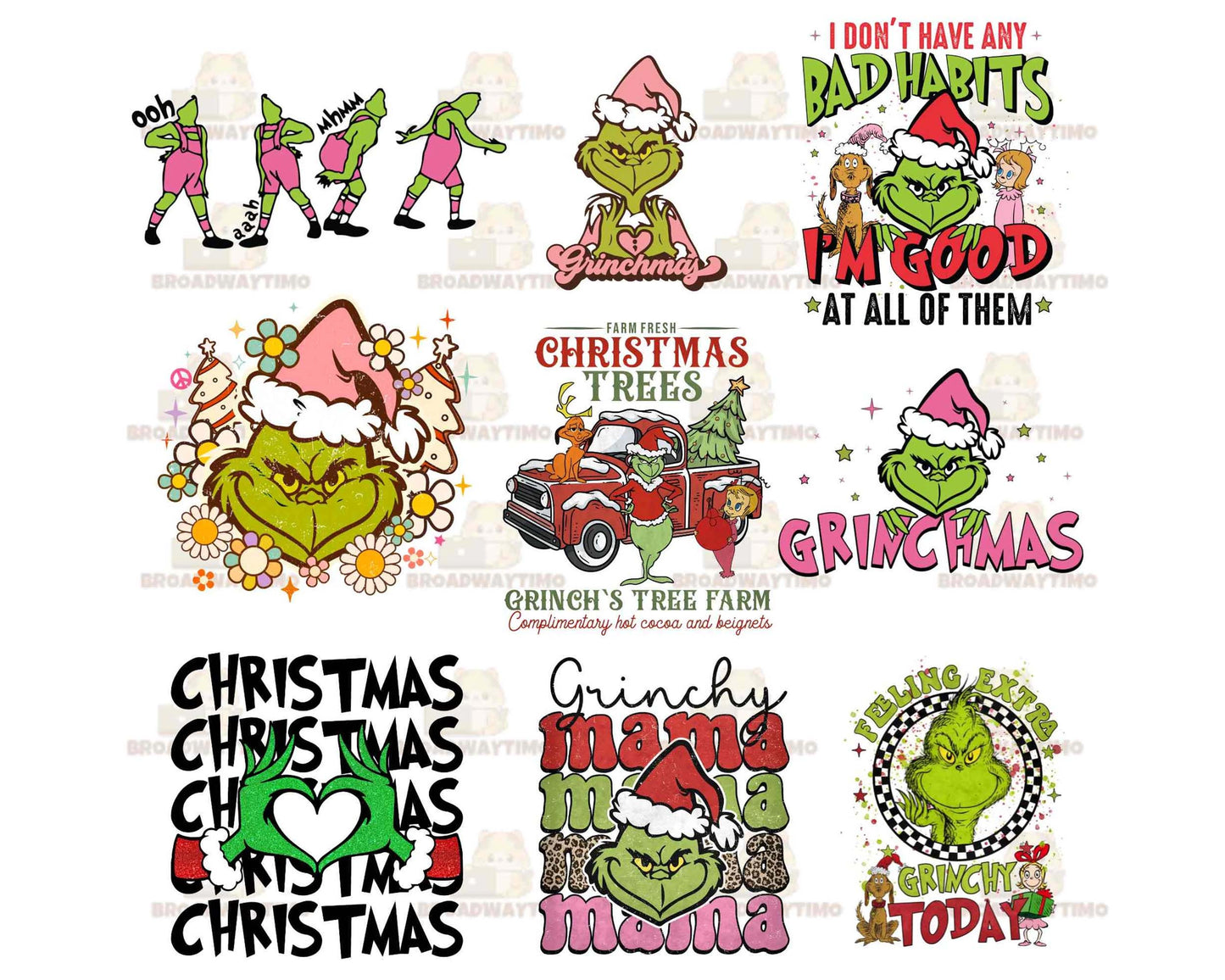 10+ Designs Mean Green Guy Christmas Inspired PNG Bundle Sublimation Design DTF Print Sticker Tumbler , file cut, for Cricut, Silhouette