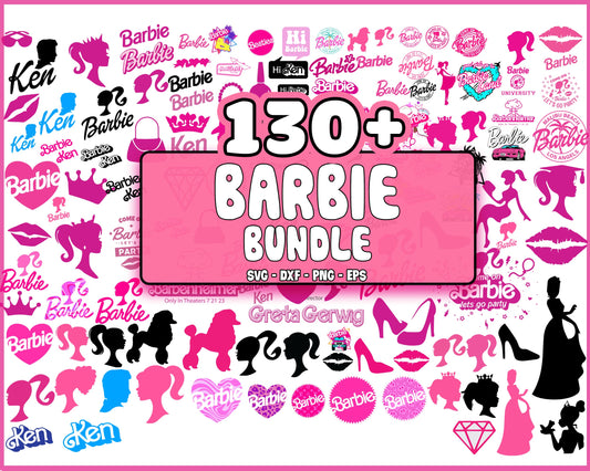 130+ file Barbie SVG, bundle Barbie PNG, Barbie clipcut, SVG, EPS, PNG, DXF for Cricut, Silhouette, digital download