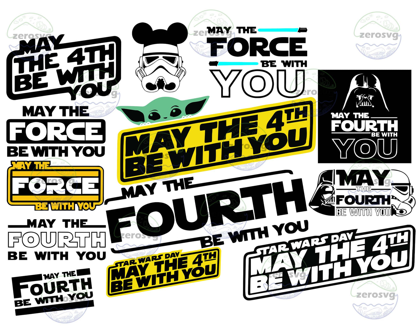 13 file May The Fourth Be With You svg -  Baby Yoda SVG, EPS, PNG, DXF for Cricut, Silhouette