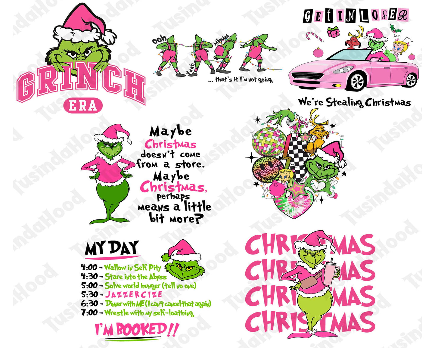 15 Pink Christmas Png Bundle, Santa Claus png, Christmas Movie Png , Digital Download ,Instant Download