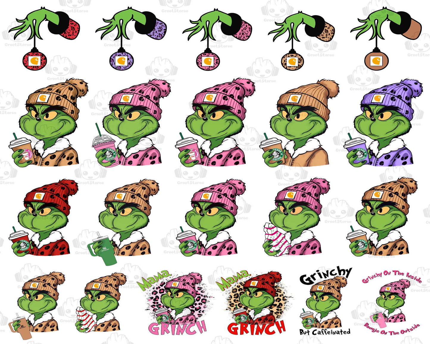 15+ HOT Cartoon Boujee Leopard Coffee Png Bundle, Colorful Boujee Png Bundle, Digital Download ,Instant Download