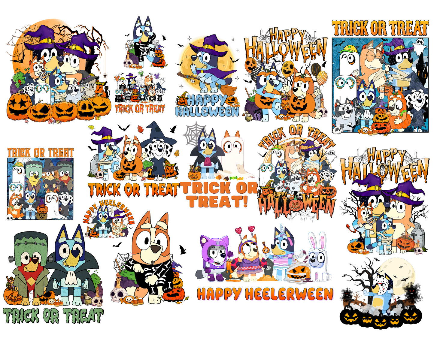 16 file Bluey Halloween PNG Bundle, Horror Halloween PNG , Bluey Halloween Costume, Blue Dog Halloween PNG, Bluey Halloween Costume Sublimation , Digital Download ,Instant Download