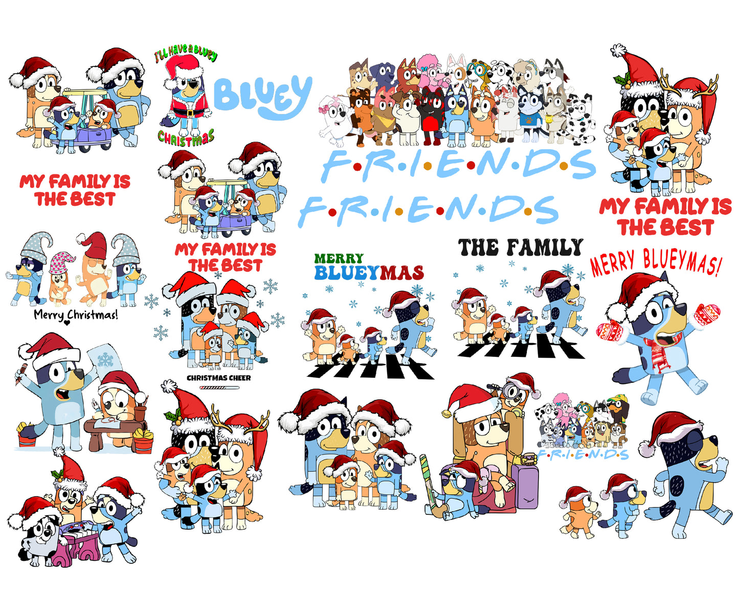 18+ file Bluey Christmas Bundle Png, Bluey Family Christmas Png, Christmas Sublimation, Blue Dog Christmas Tree PNG, Bluey Christmas Costume Sublimation , Digital Download ,Instant Download