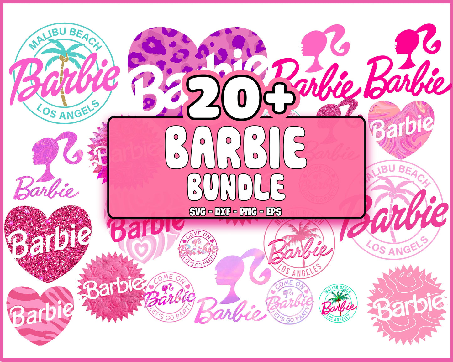 20+ file Barbie Icons Png Bundle, Babe Logo Bundle svg, Pink Doll Png, Babe Girl SVG, EPS, PNG, DXF for Cricut, Silhouette, digital download