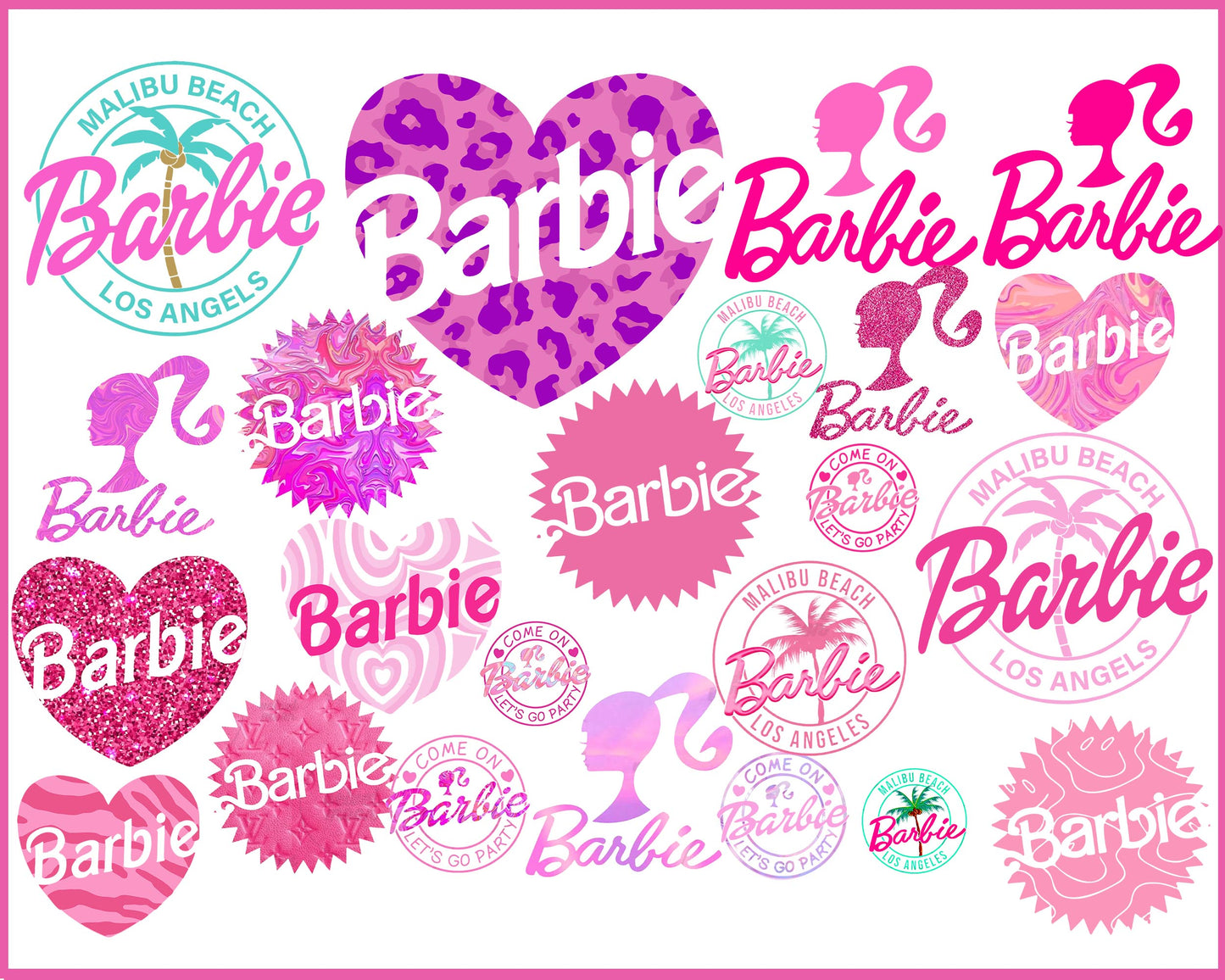 20+ file Barbie Icons Png Bundle, Babe Logo Bundle svg, Pink Doll Png, Babe Girl SVG, EPS, PNG, DXF for Cricut, Silhouette, digital download