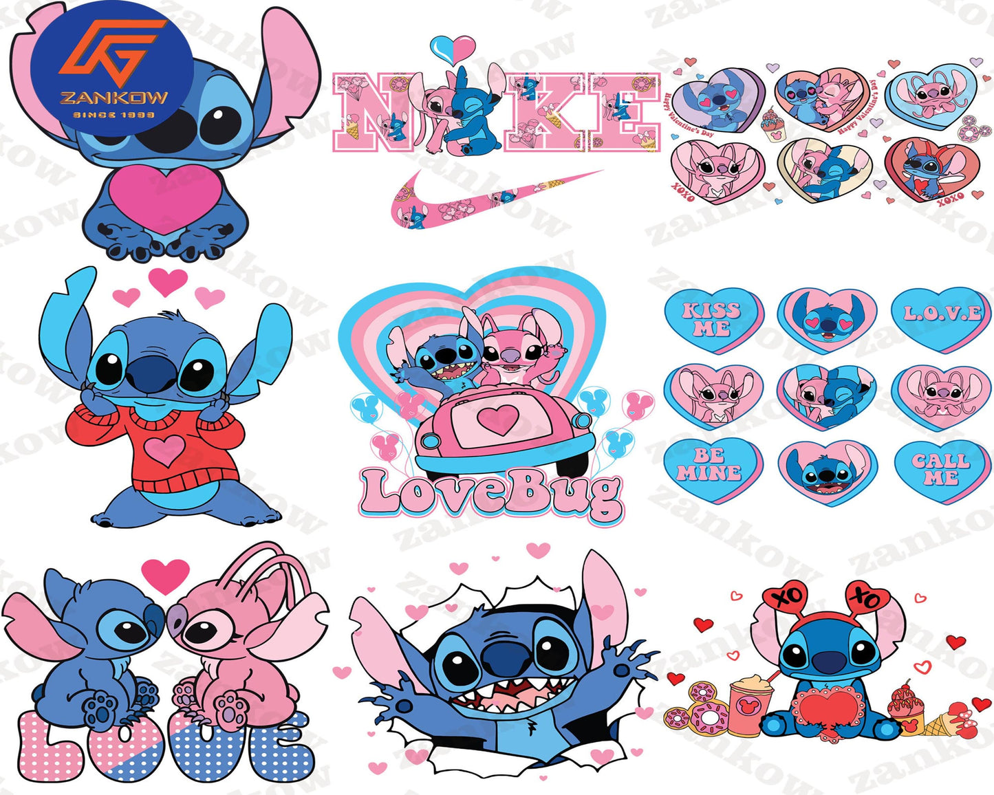 20 file Stitch _ Angel Valentine Png Bundle, Stitch valentine bundle Png, Digital Download ,Instant Download