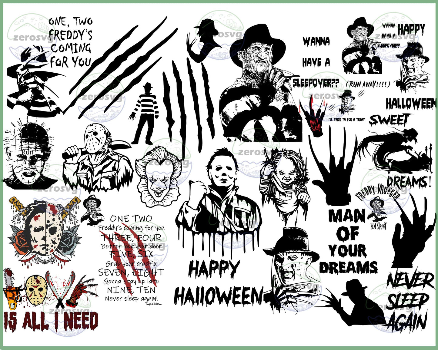 30+ file Freddy Krueger svg, Horror movies svg, Jason Voorhees Horror Characters png, Michael Myers SVG DXF EPS PNG, Cutting Image, File Cut , Digital Download, Instant Download