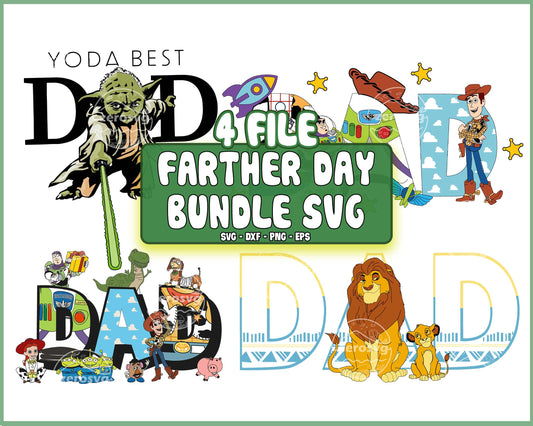4 file DAD bundle PNG, Disney Toy Story farther day SVG, EPS, PNG, DXF for Cricut, Silhouette, Digital Download