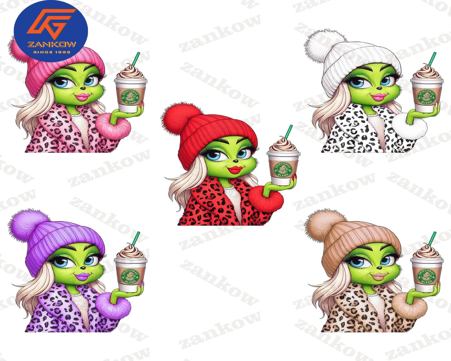 5 Leopard Coffee Movie Png, Winter Basics Png, Coffee Cartoon Png, Baby Xmas Png, Digital Download ,Instant Download