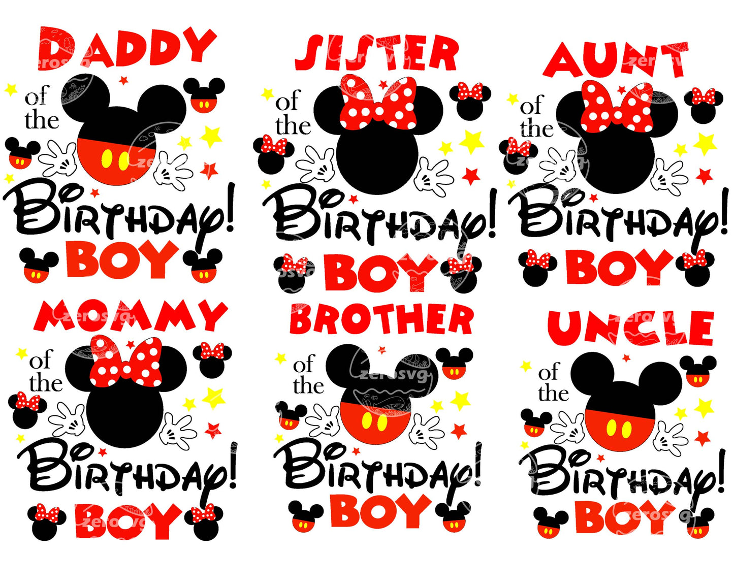 6 file Happy Birthday svg, mickey birthday boy bundle svg SVG, EPS, PNG, DXF for Cricut, Silhouette, Digital Download