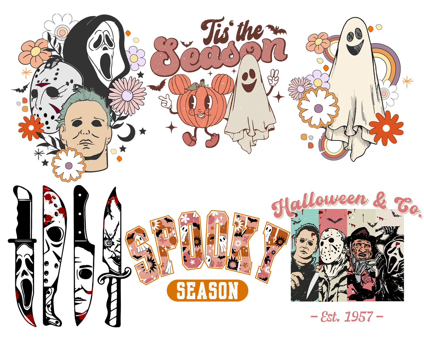 6 file horror halloween bundle SVG , bundle halloween Cutting Image, File Cut , Digital Download, Instant Download