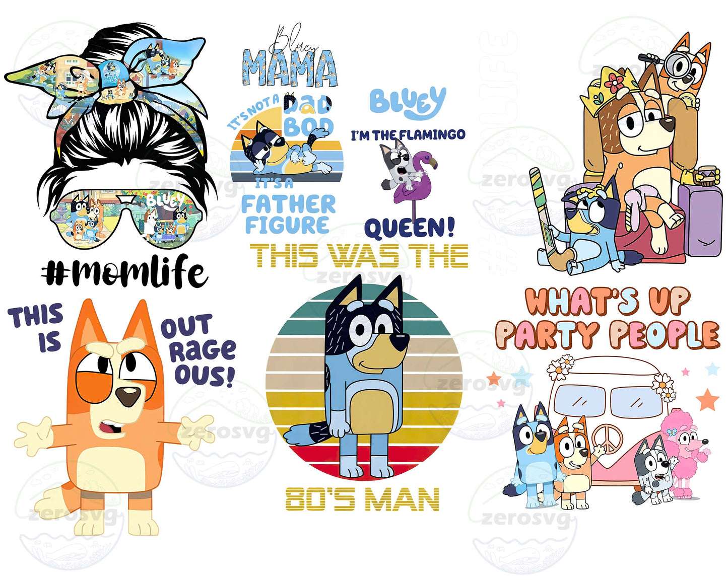 Momlife Bluey Bundle PNG - 8+ file Momlife Bluey bundle png, Momlife Blue png ,  for Cricut, Silhouette, digital download