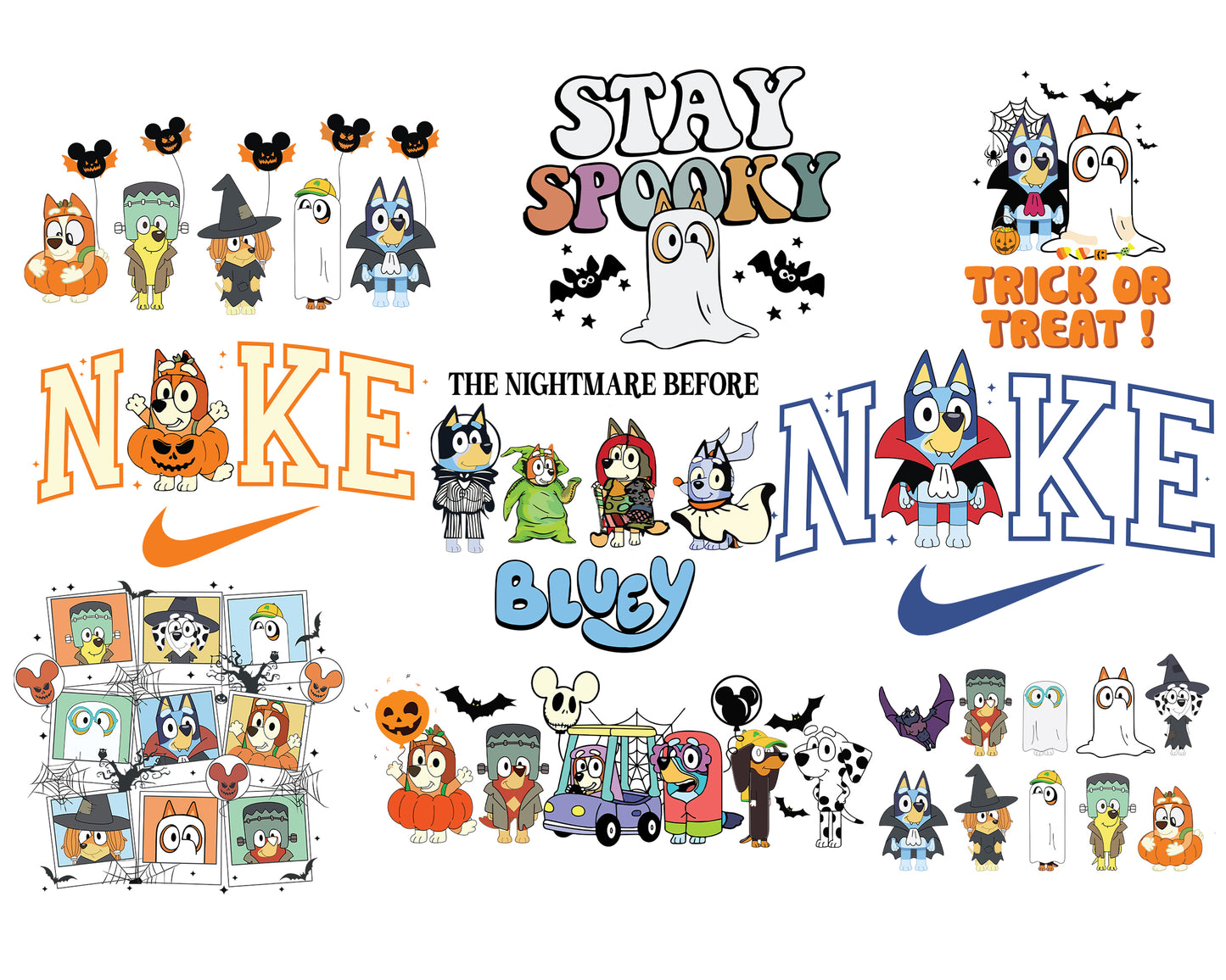 9 file Bluey Bingo Halloween Png, Bluey Bingo Halloween bundle SVG DXF EPS PNG, bundle halloween Cutting Image, File Cut , Digital Download, Instant Download