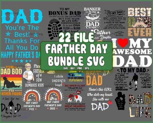 Father day bundle PNG, 22 file farther day SVG, EPS, PNG, DXF for Cricut, Silhouette, Digital Download