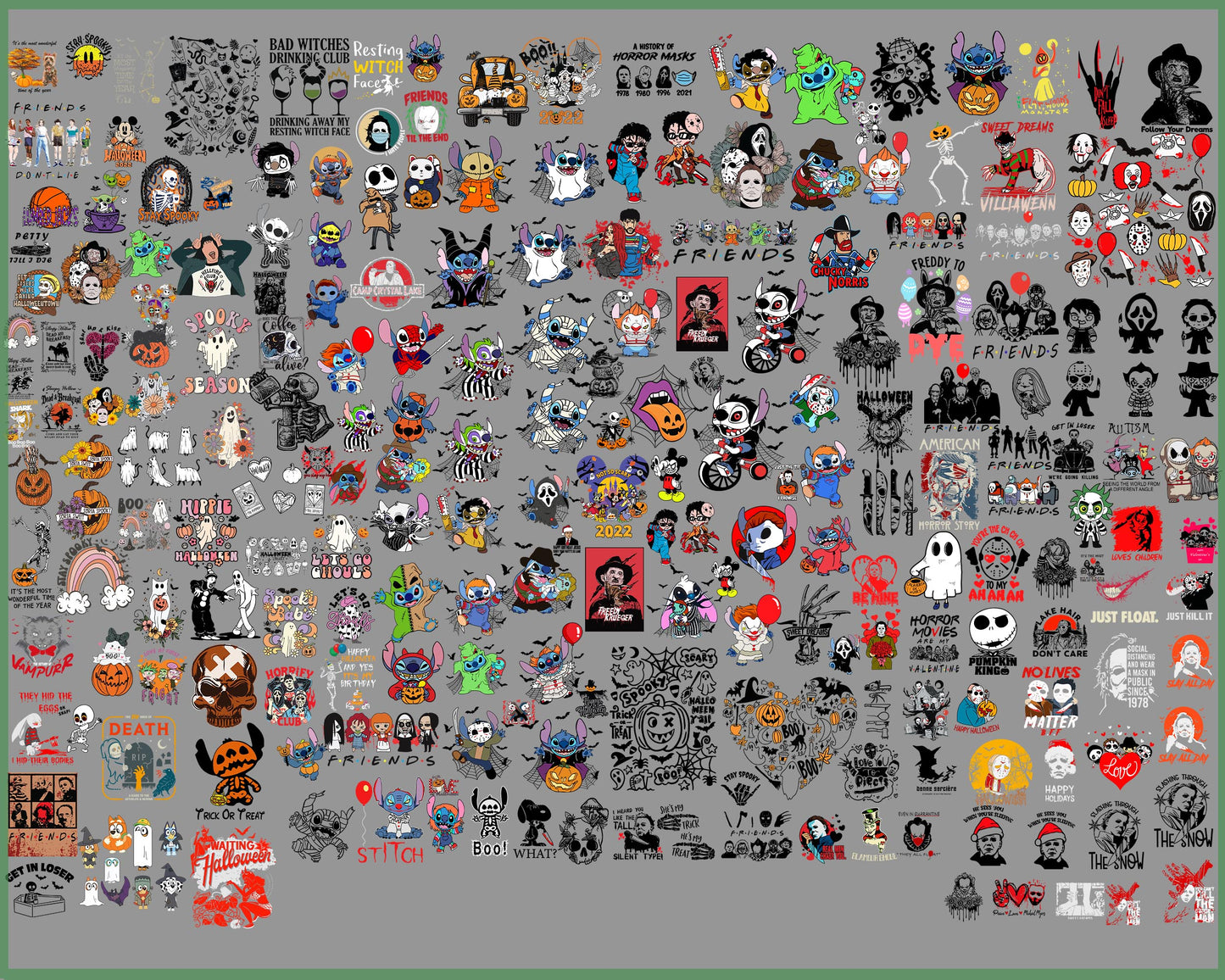 Horror bundle svg, 200 file halloween SVG DXF EPS PNG, bundle halloween Cutting Image, File Cut , Digital Download, Instant Download