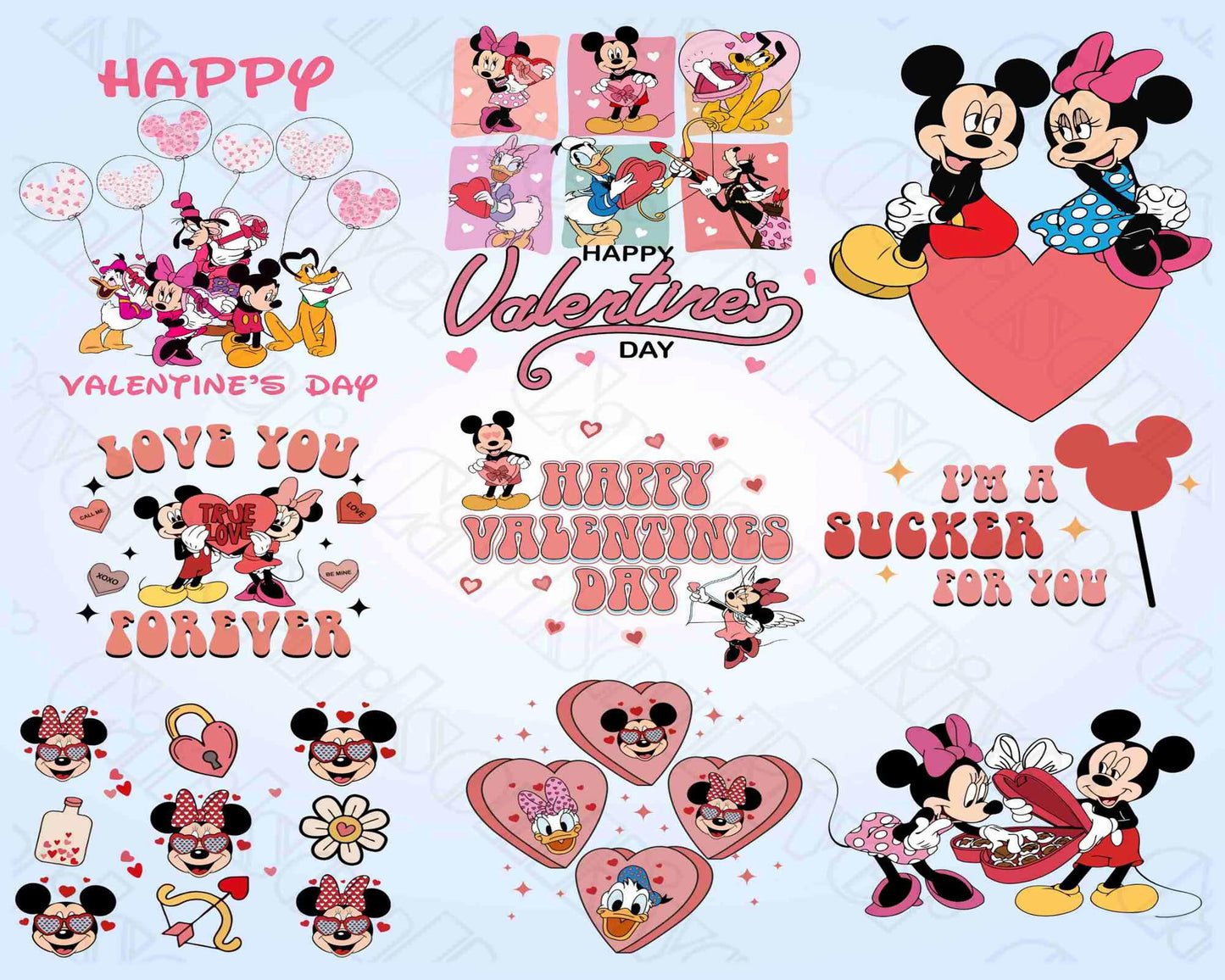 Designs Cartoon Valentine Png Bundle Be My Valentine Png, Mouse And Friend Character Movie Png , Digital Download ,Instant Download