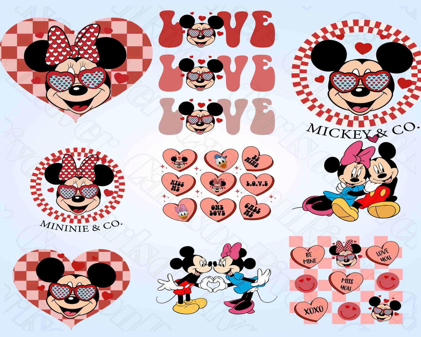 Designs Cartoon Valentine Png Bundle Be My Valentine Png, Mouse And Friend Character Movie Png , Digital Download ,Instant Download