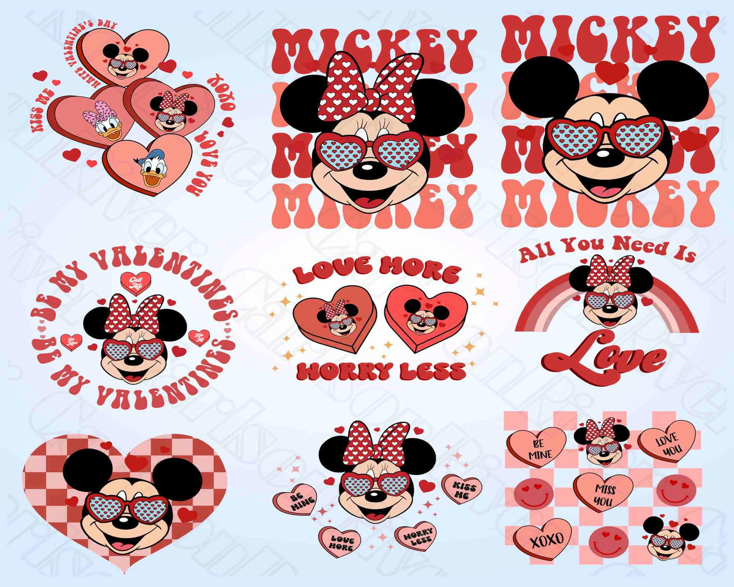 Designs Cartoon Valentine Png Bundle Be My Valentine Png, Mouse And Friend Character Movie Png , Digital Download ,Instant Download