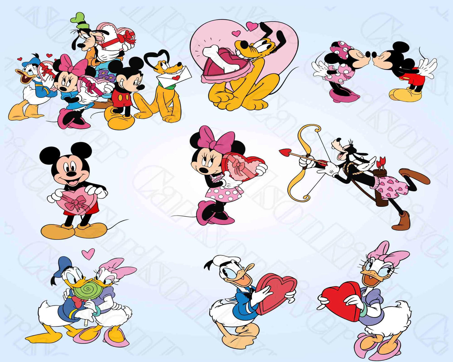 Designs Cartoon Valentine Png Bundle Be My Valentine Png, Mouse And Friend Character Movie Png , Digital Download ,Instant Download