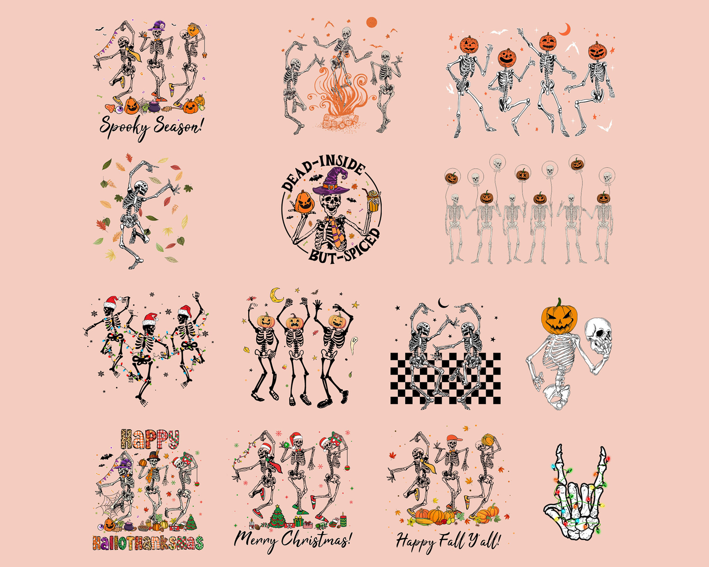 Skeletons Halloween Png, 10+ file Dancing Skeletons Halloween Png, Skeletons Dancing Sublimation , Digital Download ,Instant Download
