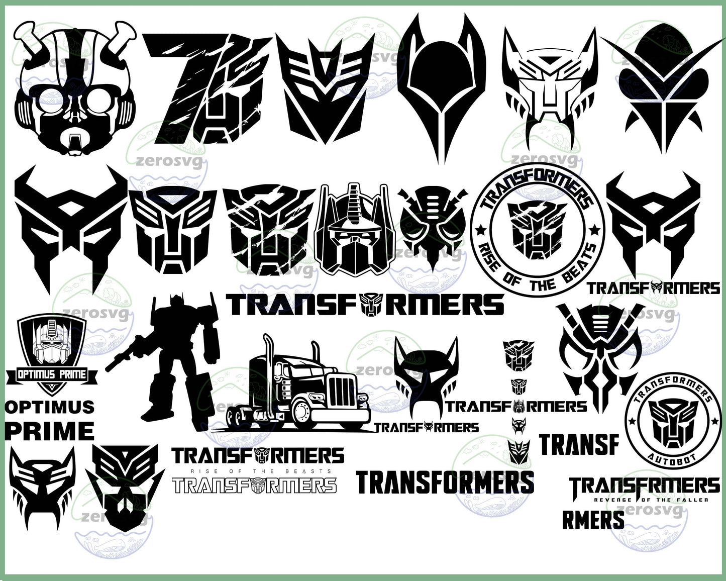 Transformer Faces svg, bundle Transformer Faces Svg Png Dxf Eps , cricut , file cut , Silhouette, Digital Dowload