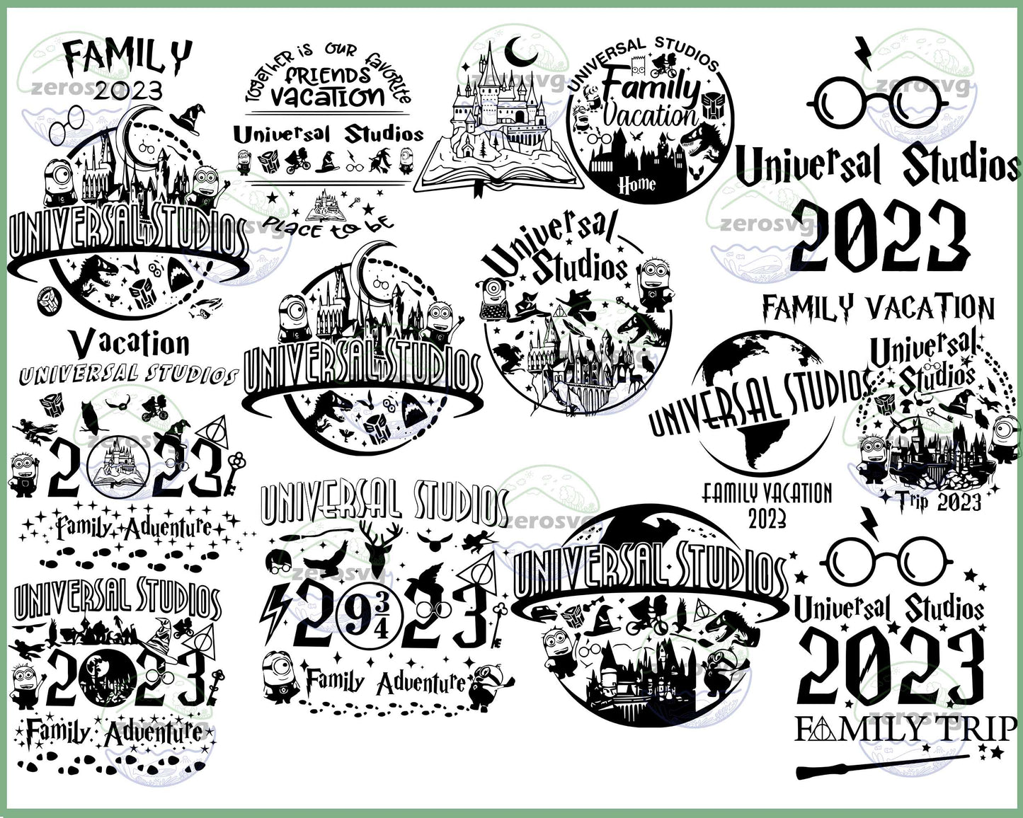 Universal Studios svg Bundle, Universal Trip 2023 SVG, Family Vacation 2023 Png,Magic Wizard Trip Svg Png Dxf Eps , cricut , file cut , Silhouette, Digital Dowload