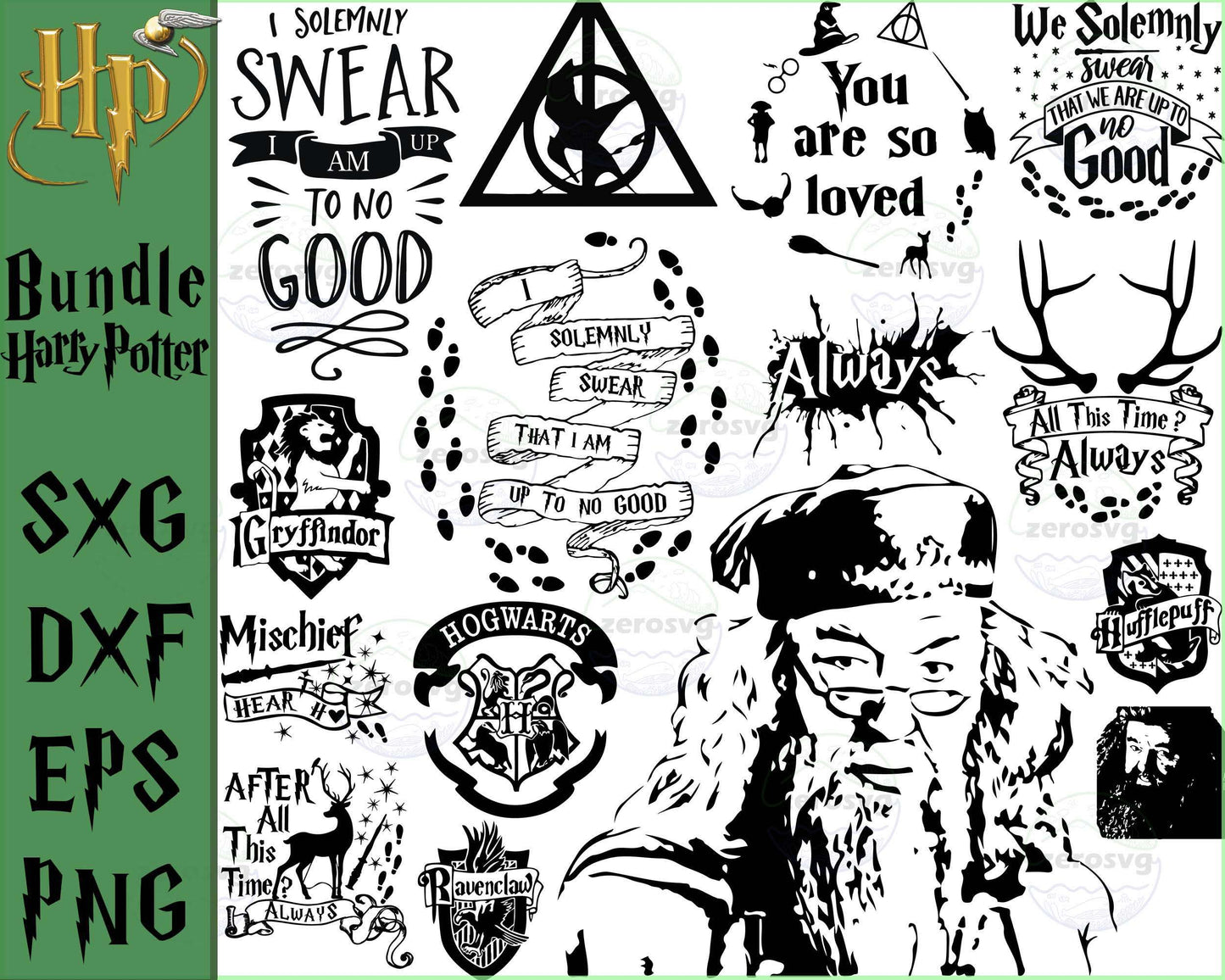dumbledore bundle svg, harry potter svg , RIP Michael Gambon  SVG, EPS, PNG, DXF , File cut , for Cricut, Silhouette , Digital download, Instant Download