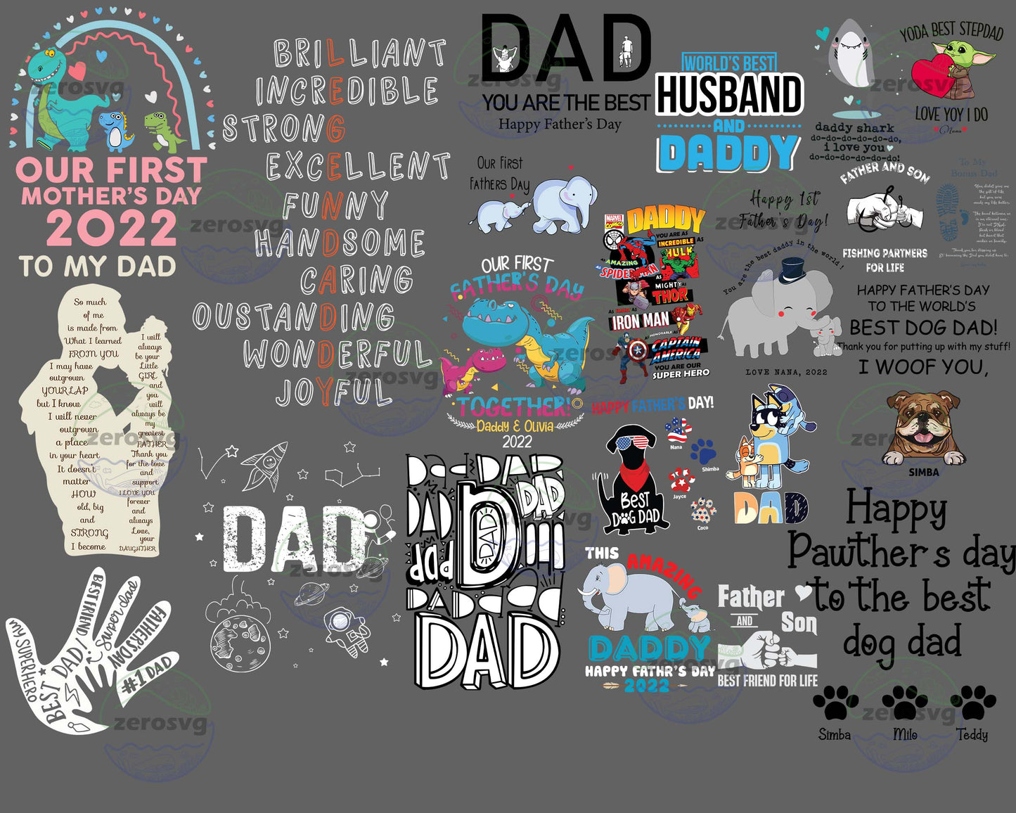 father day bundle PNG, 42 file farther day SVG, EPS, PNG, DXF for Cricut, Silhouette, Digital Download