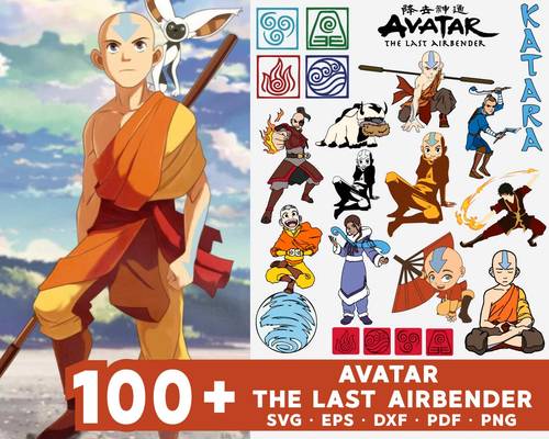 The Last Airbender SVG Bundle - 100+ files The Last Airbender SVG, EPS, PNG, DXF for Cricut, Silhouette