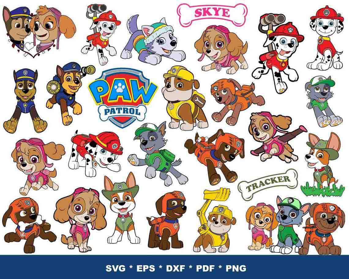 Paw Patrol SVG Bundle - 1200+ files Paw Patrol SVG, EPS, PNG, DXF for Cricut, Silhouette