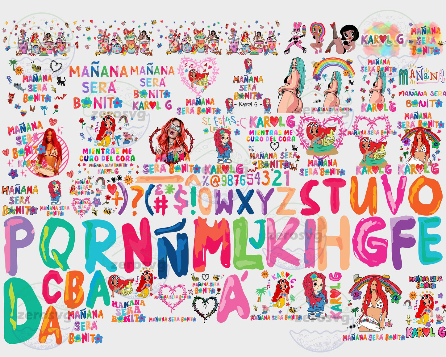 Karol G PNG bundle, Mañana Sera Bonito PNG ,100+ file Karol G Mañana Sera Bonito bundle png, Silhouette, digital download, Instant Download