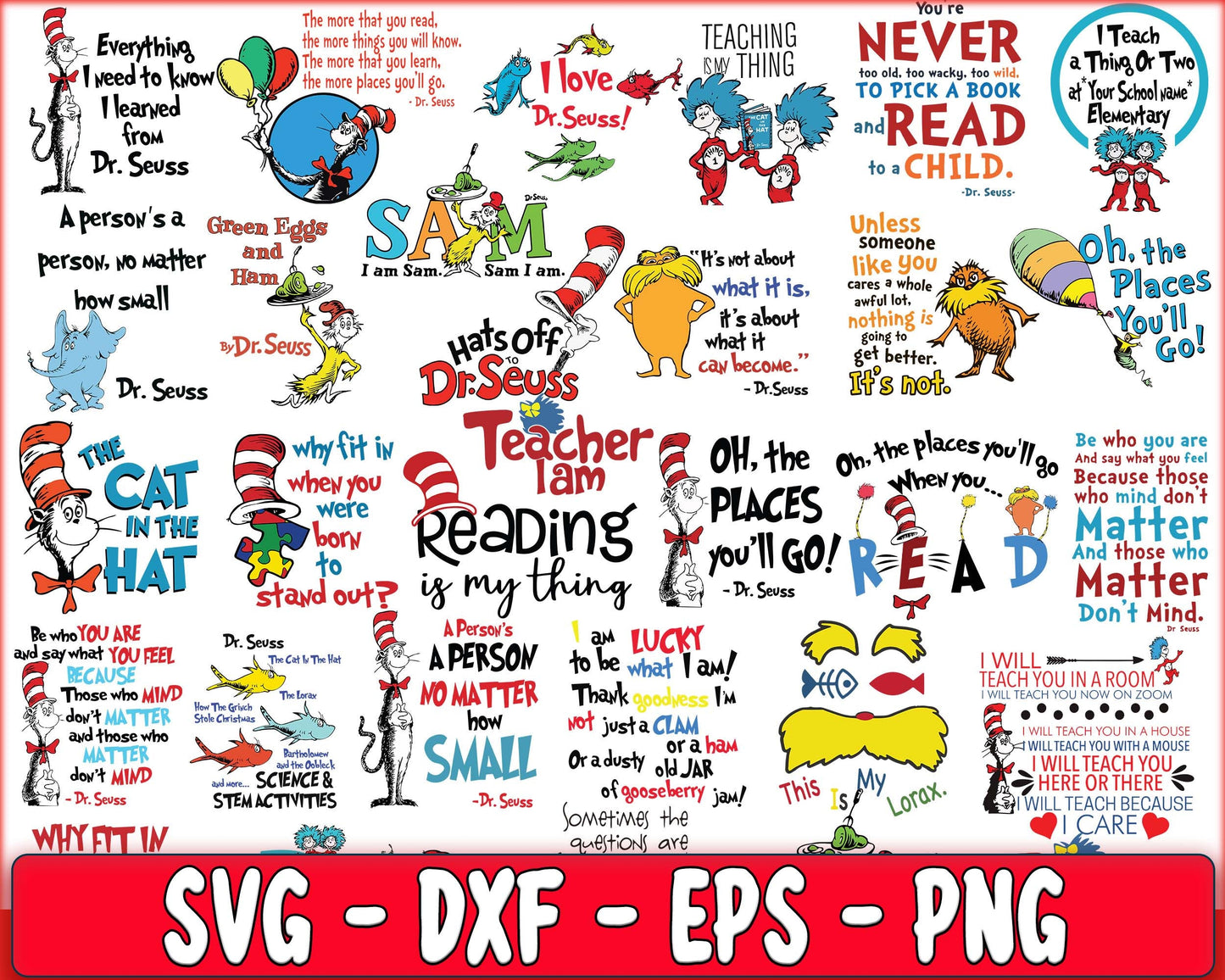 120+ file Dr seuss bundle svg, cat in the hat bundle SVG , Dr seuss SVG, EPS, PNG, DXF , cricut , file cut, for Cricut, Silhouette , digital download, Instant Download