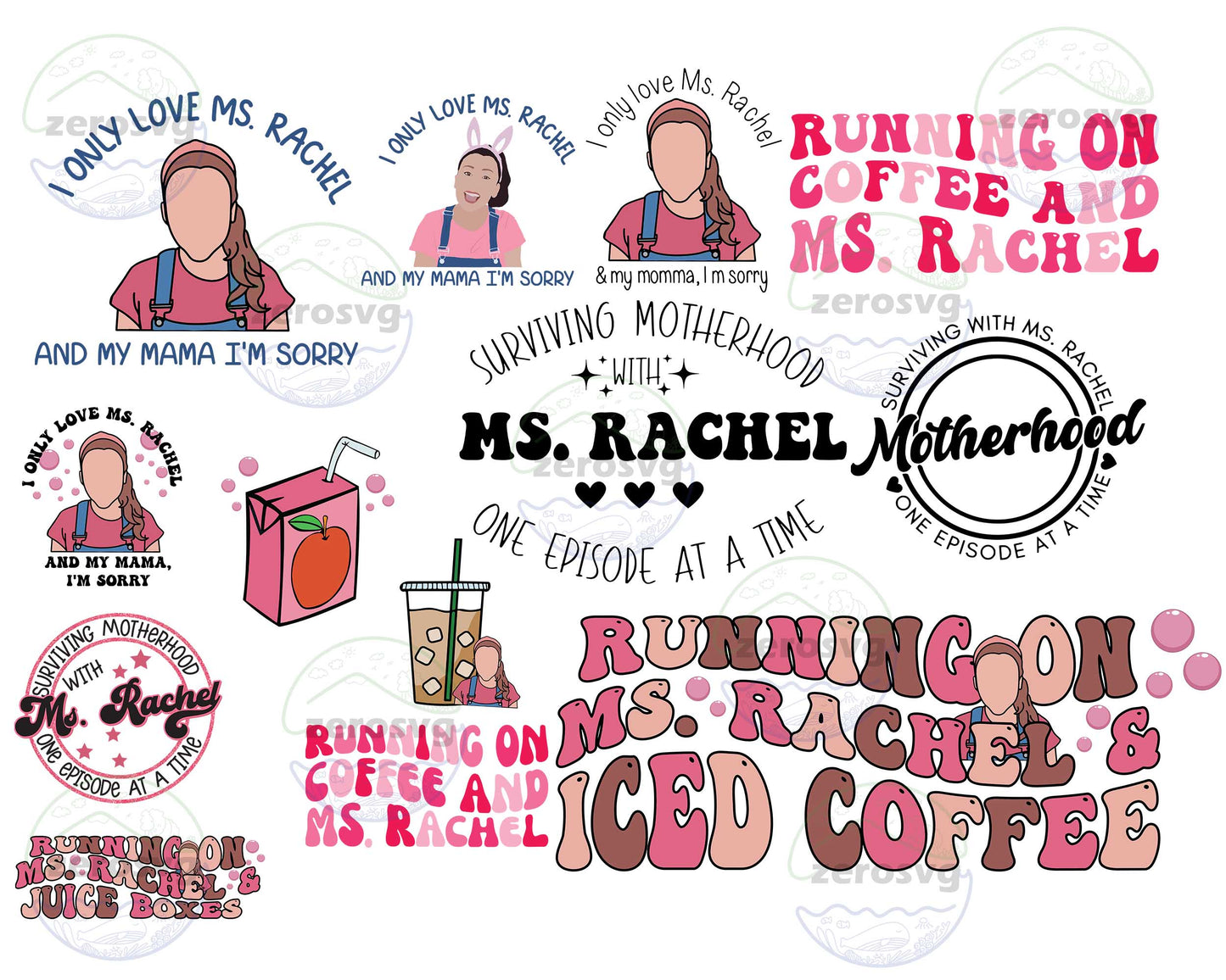 13+ file Running On Ms Rachel And Iced Coffee bundle svg,dxf,png, cricut , file cut , Silhouette, Digital Dowload