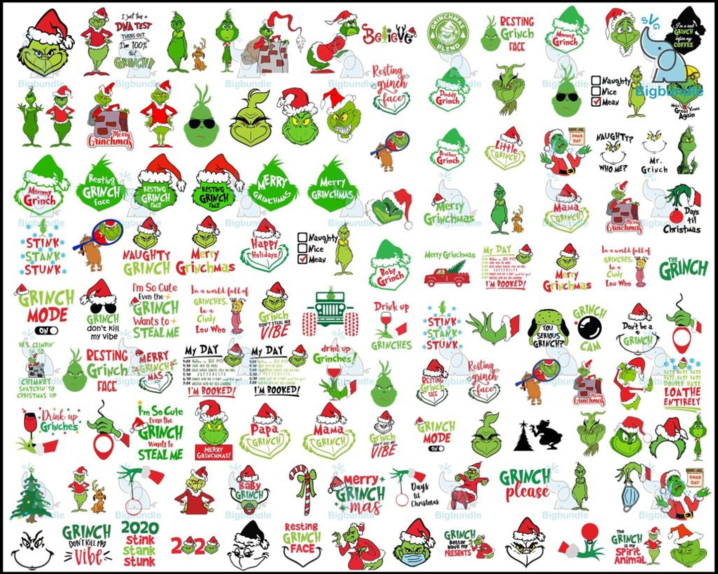 1500+ file Grinch Bundle SVG , Grinch SVG EPS DXF PNG , Cutting Image, cricut , file cut , digital download ,Instant Download