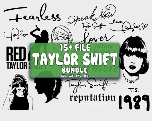 Taylor Swift svg, 15+ file Taylor Swift svg bundle ,Midnights Album svg , Swifties SVG DXF EPS PNG, Different File Types , Cutting Image, File Cut , Digital Download, Instant Download