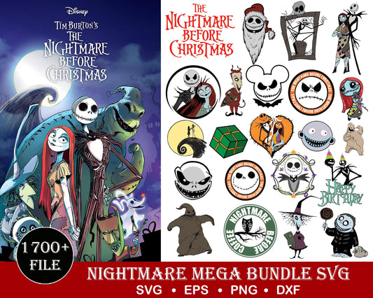 1700+ file Nightmare Before Christmas Bundle SVG ,Bundle christmas SVG DXF EPS PNG, file cut, cricut,  for Cricut, Silhouette