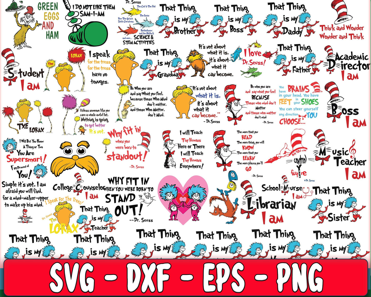 170+ file Dr seuss bundle svg, cat in the hat bundle SVG , Dr seuss SVG, EPS, PNG, DXF , cricut , file cut, for Cricut, Silhouette , digital download, Instant Download