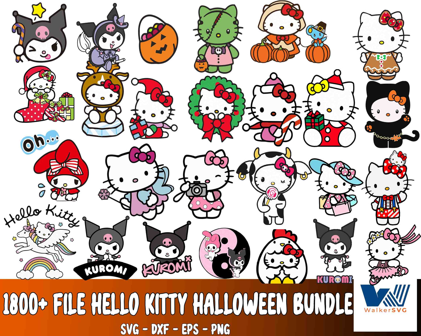 Hello kitty bundle SVG ,1800+ file hello kitty bundle  bundle  SVG  , file cut , for Cricut,  Silhouette , digital download