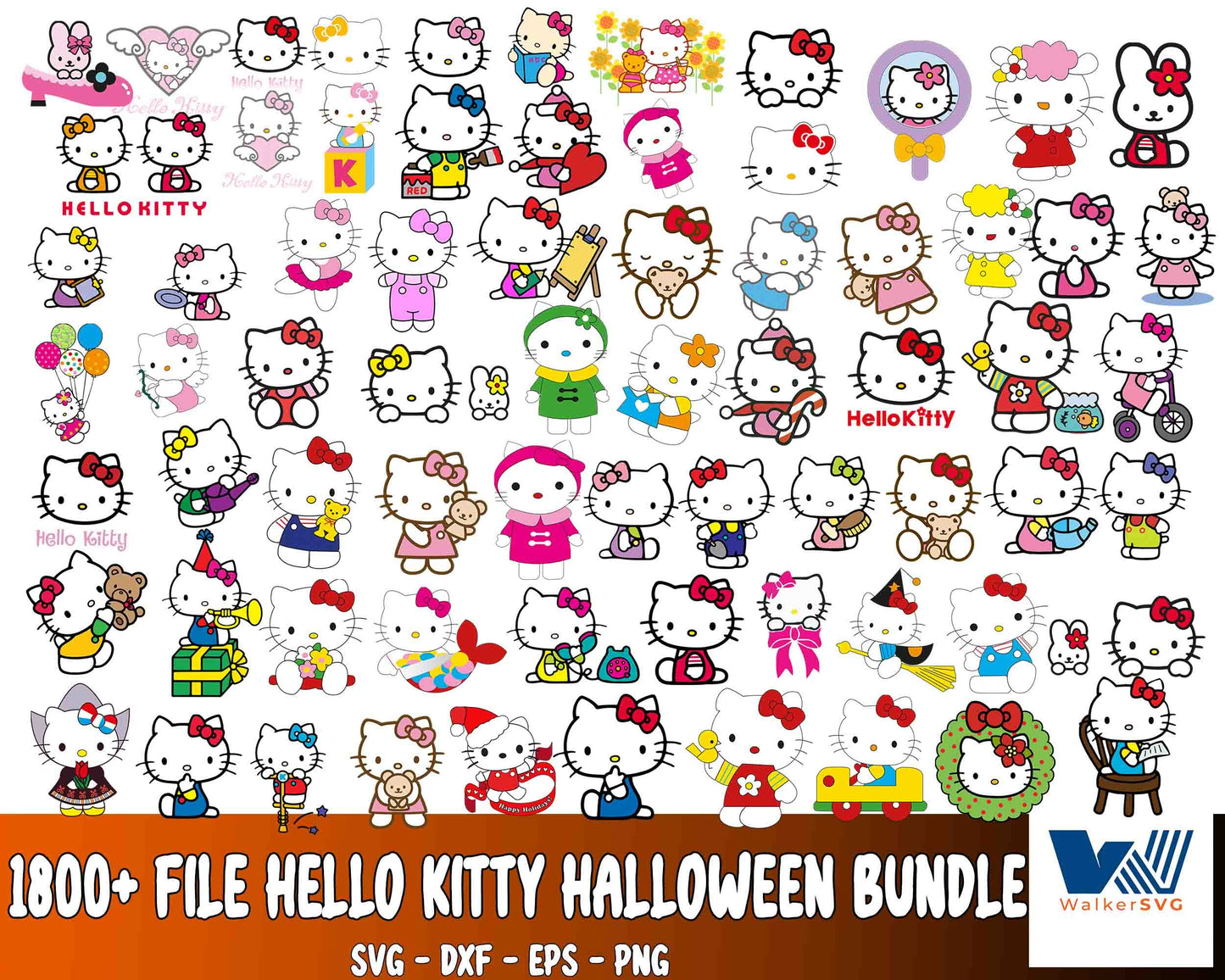 Hello kitty bundle SVG ,1800+ file hello kitty bundle  bundle  SVG  , file cut , for Cricut,  Silhouette , digital download