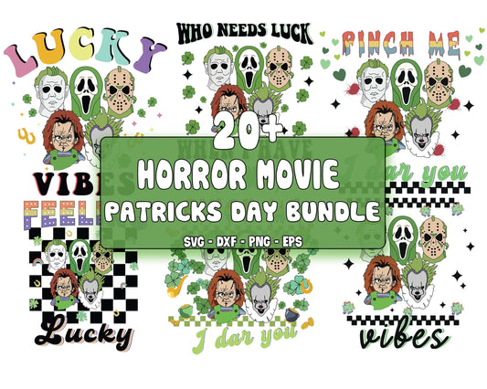 Horror Movie St Patricks Day svg bundle ,20+ file Retro Horror Movie St Patricks Day SVG DXF PNG EPS , cricut , file cut , Silhouette, digital download, Instant Download