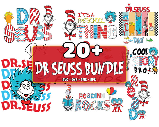 20+ file dr seuss Bundle SVG, Dr. seuss Retro, Dr.seuss book svg, Dr. seuss SVG, EPS, PNG, DXF , cricut , file cut, for Cricut, Silhouette , digital download, Instant Download