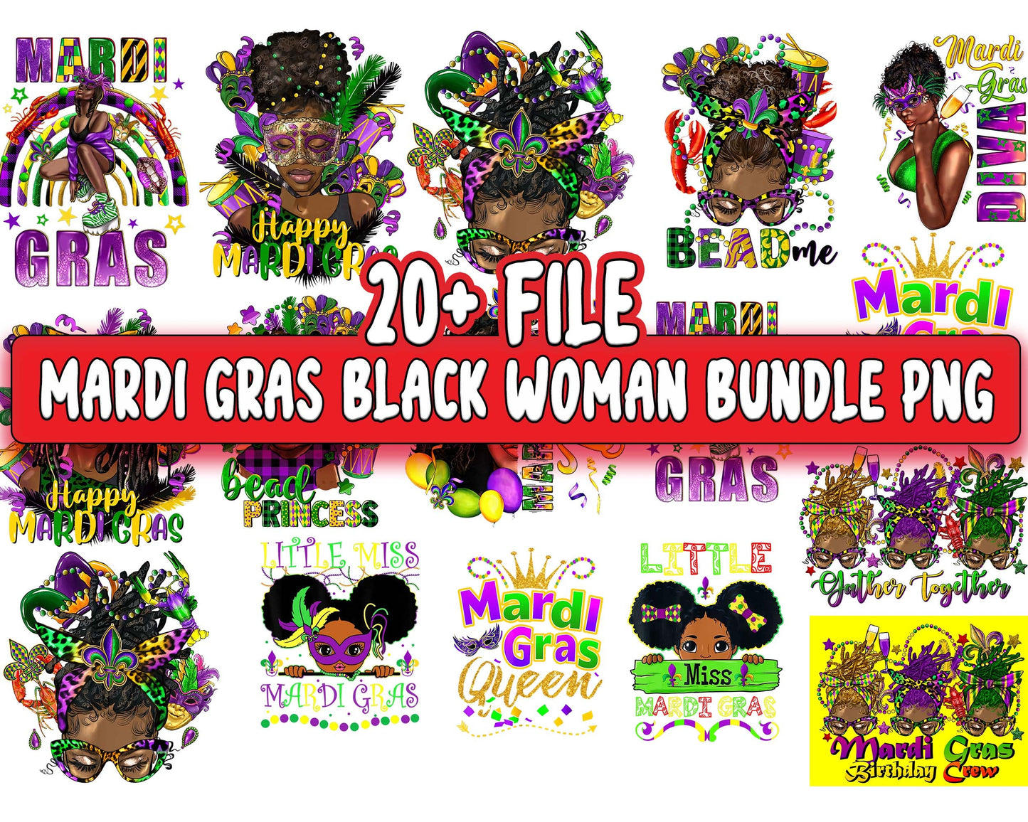 mardi gras black woman PNG, 20+ file mardi gras black woman bundle PNG , cricut , file cut , Silhouette, digital download, Instant Download