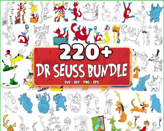 220+ file Dr seuss bundle svg,  The lorax svg bundle , Sneetches svg, One fish two fish red fish , oh, the places you'll go svg , Green Egg and Ham SVG , Dr seuss SVG, EPS, PNG, DXF  , Silhouette , digital download, Instant Download