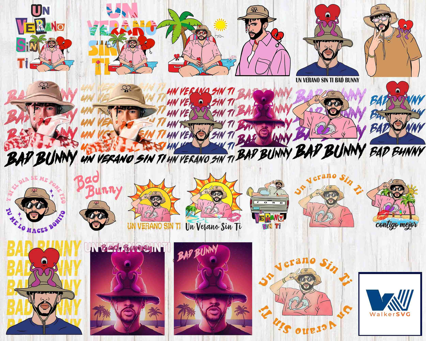 25+ file Bad bunny PNG , file cut , for Cricut, Silhouette , digital download