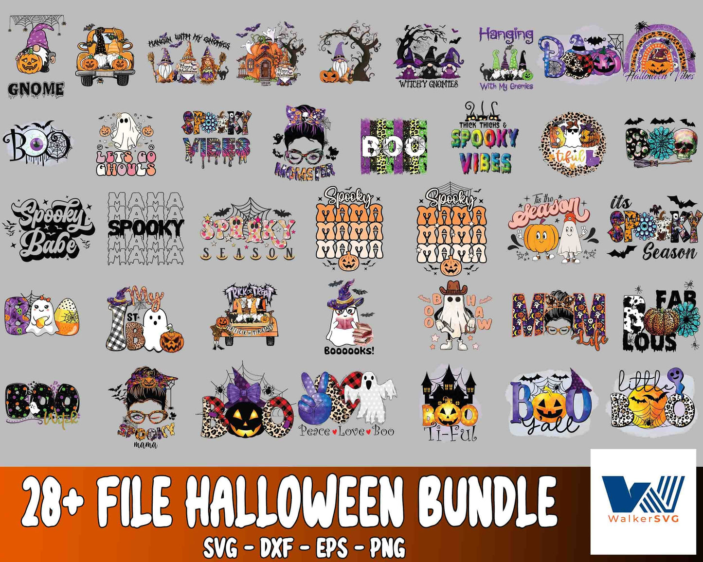 Halloween bundle SVG , 28+file Boo ,witchy , peace love boo ,spooky mama, mama Halloween Bundle svg, file cut , for Cricut, Silhouette , digital download