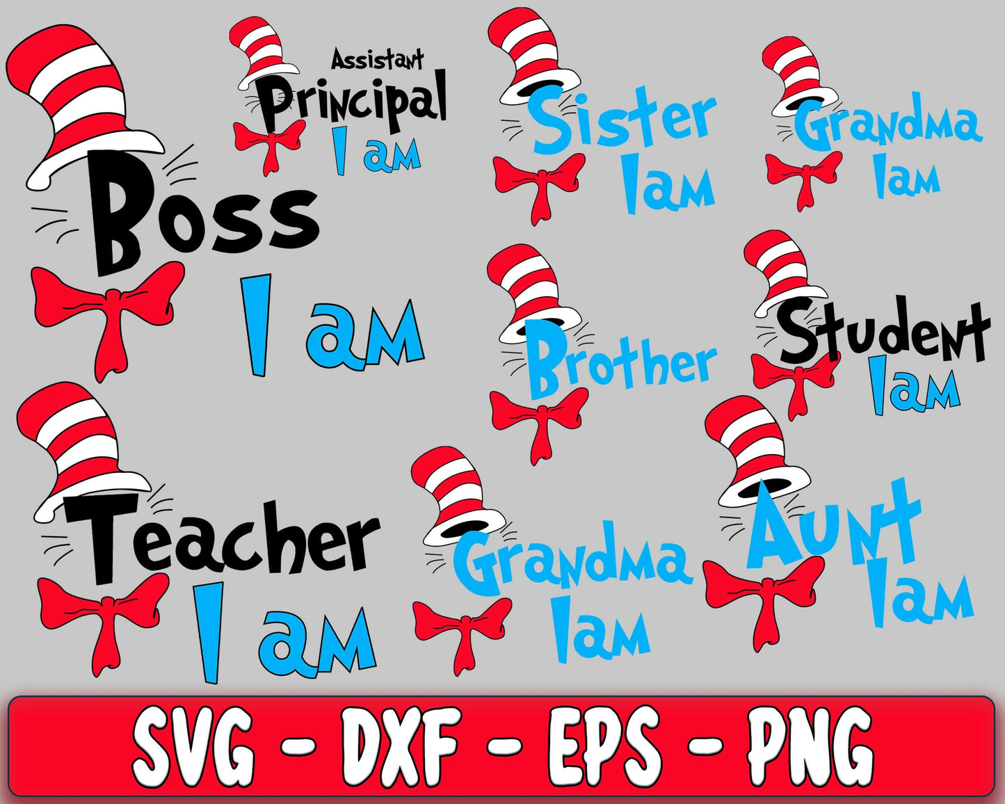 30+ file Dr Suess Bundle SVG , cat in the hat bundle SVG, EPS, PNG, DXF , cricut , file cut, for Cricut, Silhouette , digital download, Instant Download